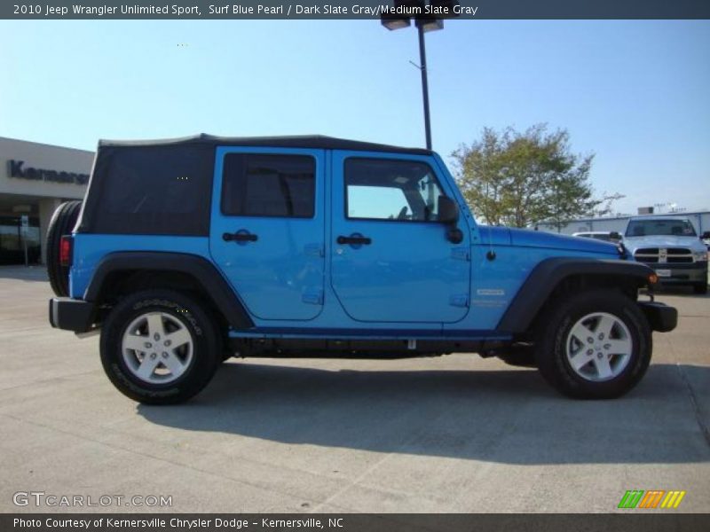 Surf Blue Pearl / Dark Slate Gray/Medium Slate Gray 2010 Jeep Wrangler Unlimited Sport