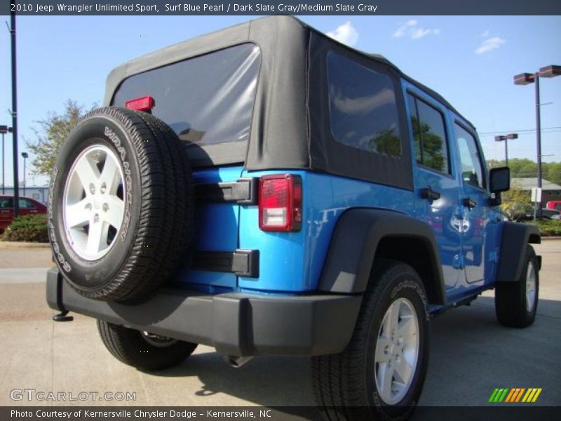 Surf Blue Pearl / Dark Slate Gray/Medium Slate Gray 2010 Jeep Wrangler Unlimited Sport
