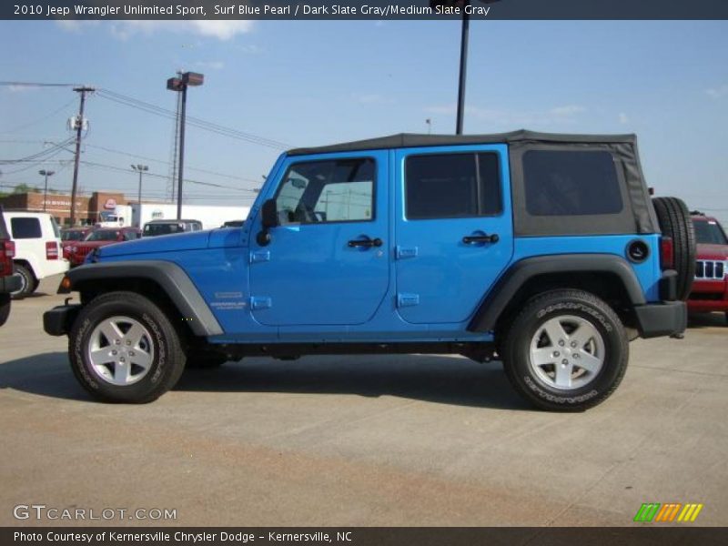 Surf Blue Pearl / Dark Slate Gray/Medium Slate Gray 2010 Jeep Wrangler Unlimited Sport