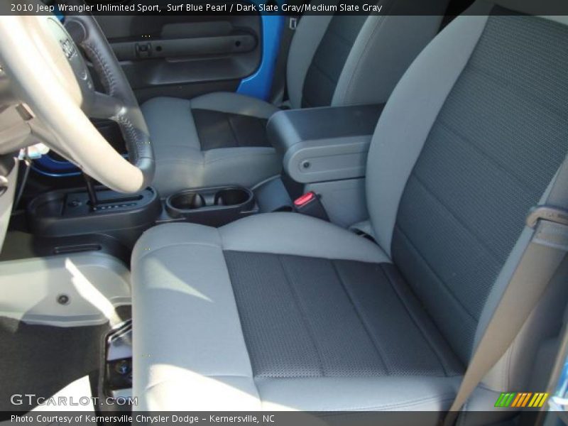 Surf Blue Pearl / Dark Slate Gray/Medium Slate Gray 2010 Jeep Wrangler Unlimited Sport