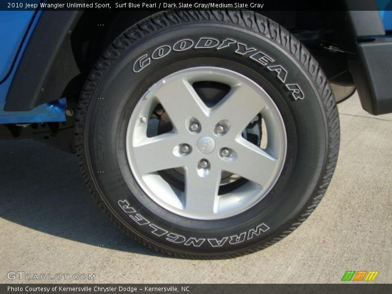 Surf Blue Pearl / Dark Slate Gray/Medium Slate Gray 2010 Jeep Wrangler Unlimited Sport