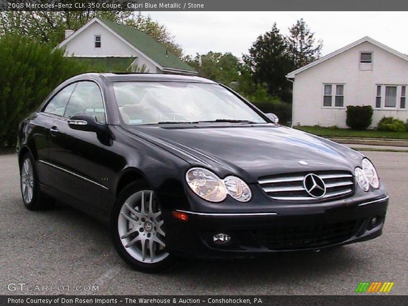 Capri Blue Metallic / Stone 2008 Mercedes-Benz CLK 350 Coupe