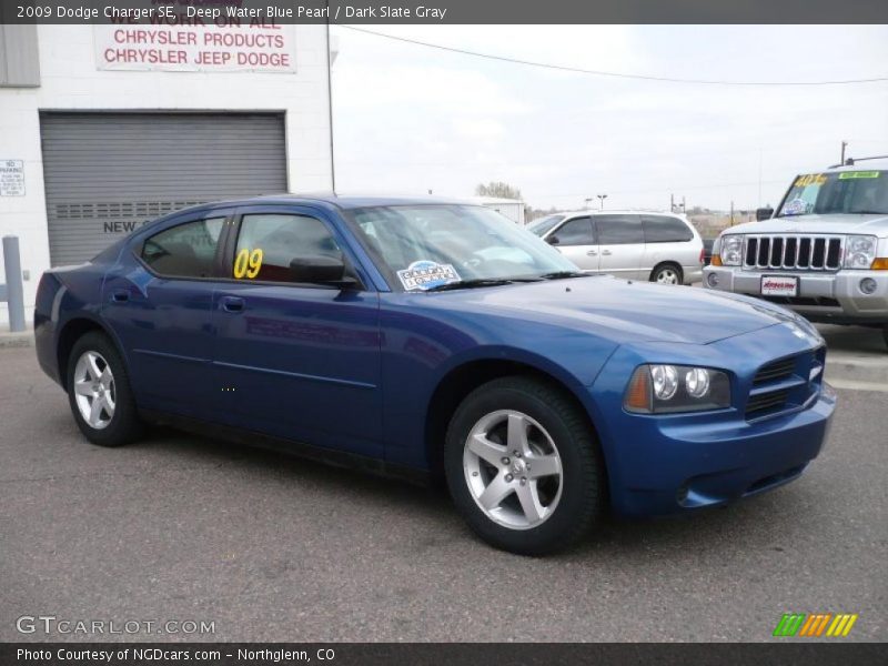 Deep Water Blue Pearl / Dark Slate Gray 2009 Dodge Charger SE