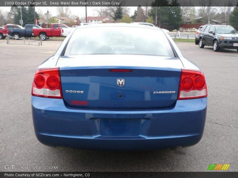 Deep Water Blue Pearl / Dark Slate Gray 2009 Dodge Charger SE