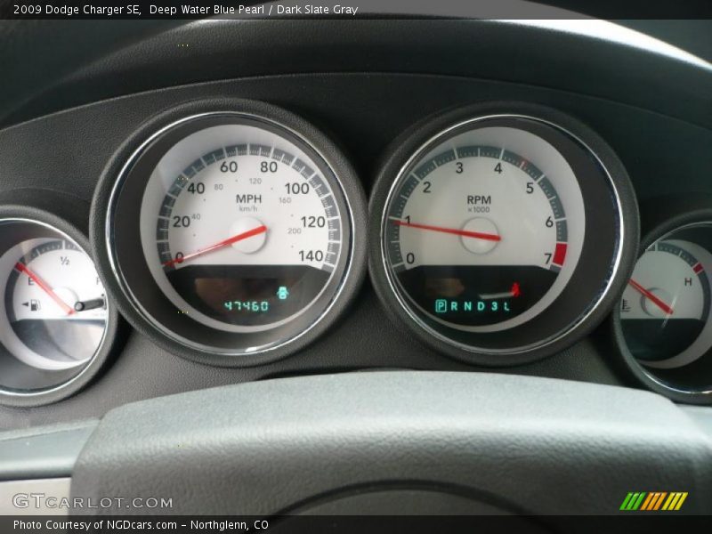 Deep Water Blue Pearl / Dark Slate Gray 2009 Dodge Charger SE
