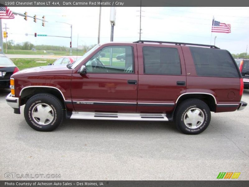 Dark Carmine Red Metallic / Gray 1998 Chevrolet Tahoe LT 4x4