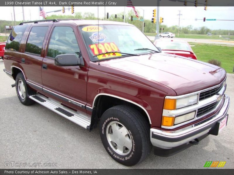 Dark Carmine Red Metallic / Gray 1998 Chevrolet Tahoe LT 4x4