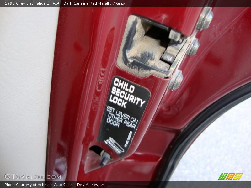 Dark Carmine Red Metallic / Gray 1998 Chevrolet Tahoe LT 4x4