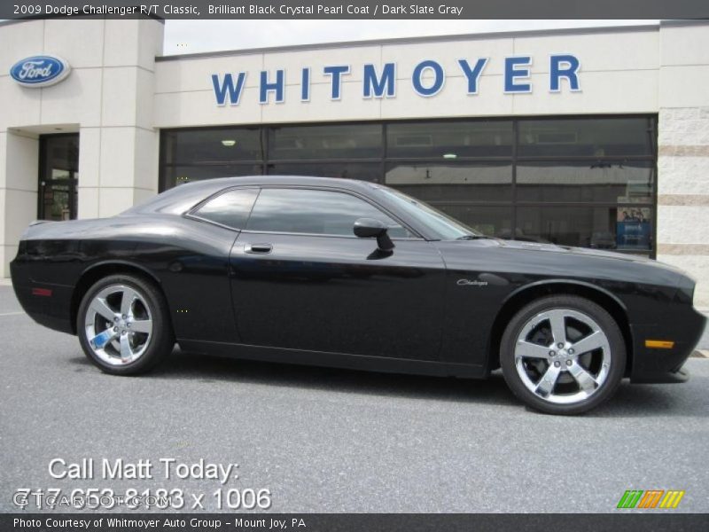 Brilliant Black Crystal Pearl Coat / Dark Slate Gray 2009 Dodge Challenger R/T Classic
