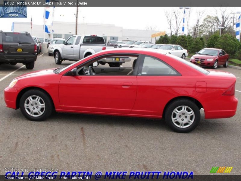 Rally Red / Beige 2002 Honda Civic LX Coupe