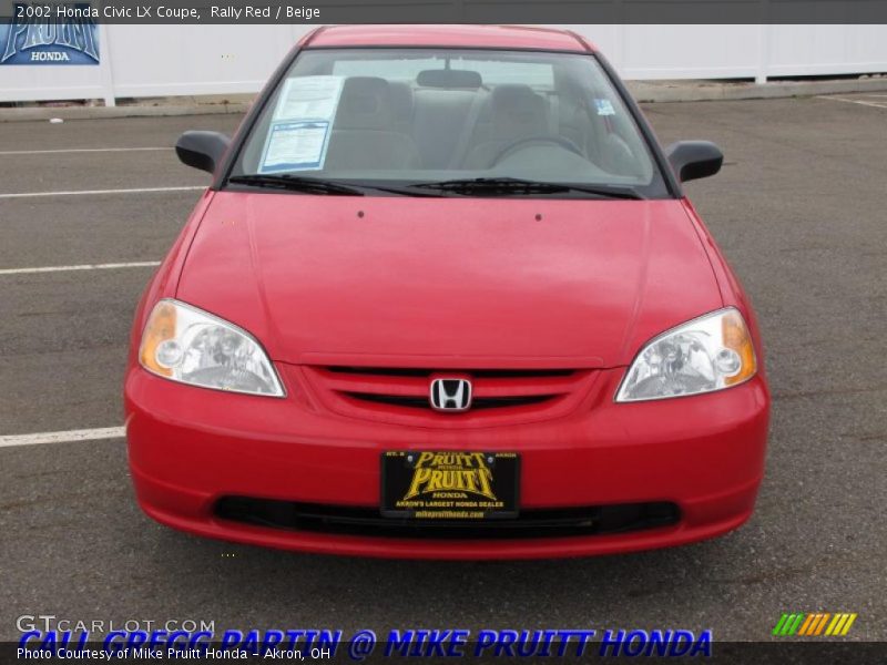 Rally Red / Beige 2002 Honda Civic LX Coupe