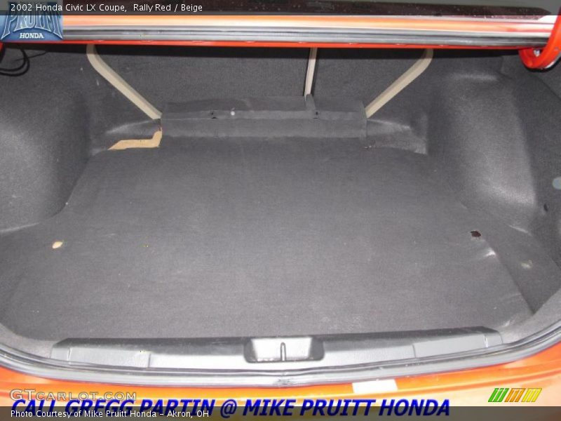 Rally Red / Beige 2002 Honda Civic LX Coupe