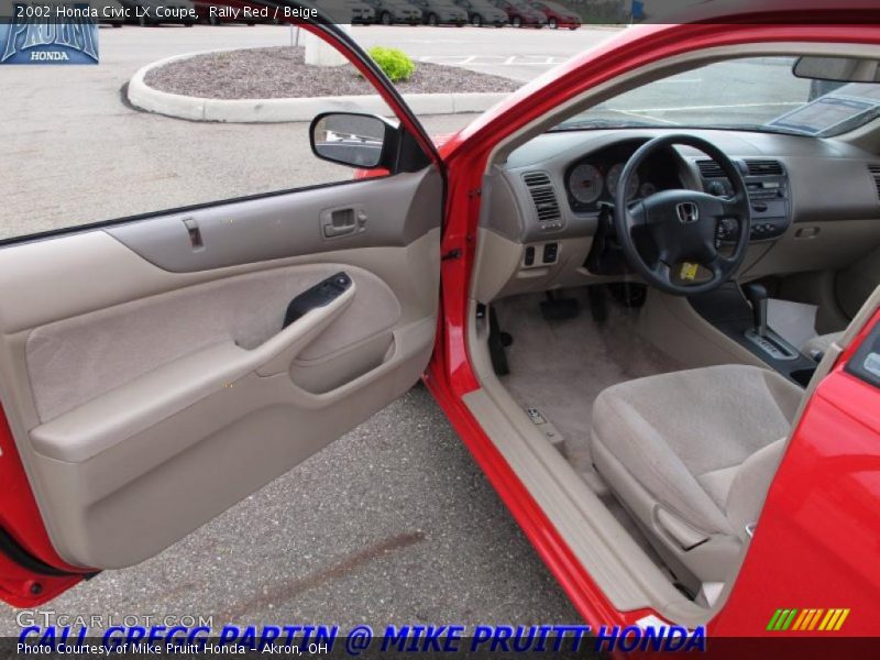 Rally Red / Beige 2002 Honda Civic LX Coupe