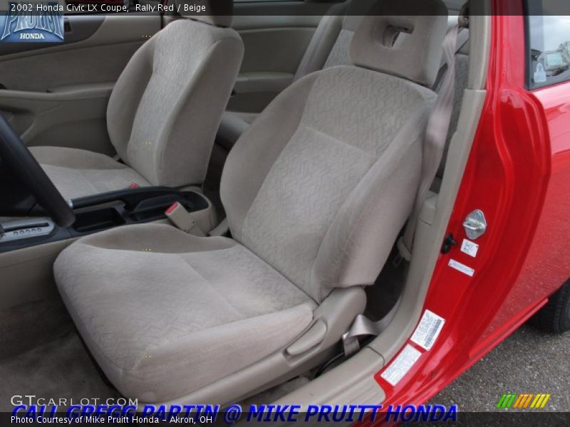 Rally Red / Beige 2002 Honda Civic LX Coupe