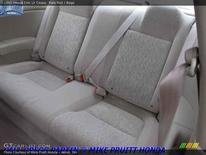Rally Red / Beige 2002 Honda Civic LX Coupe