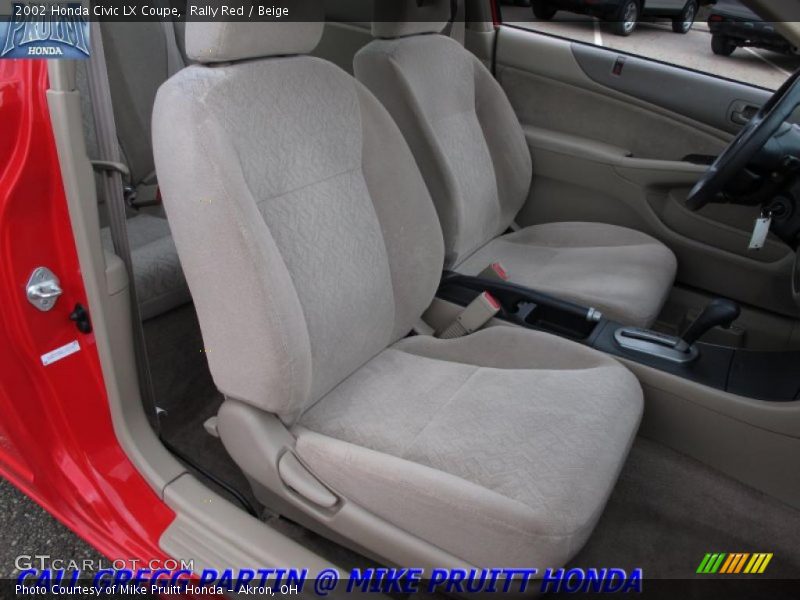 Rally Red / Beige 2002 Honda Civic LX Coupe