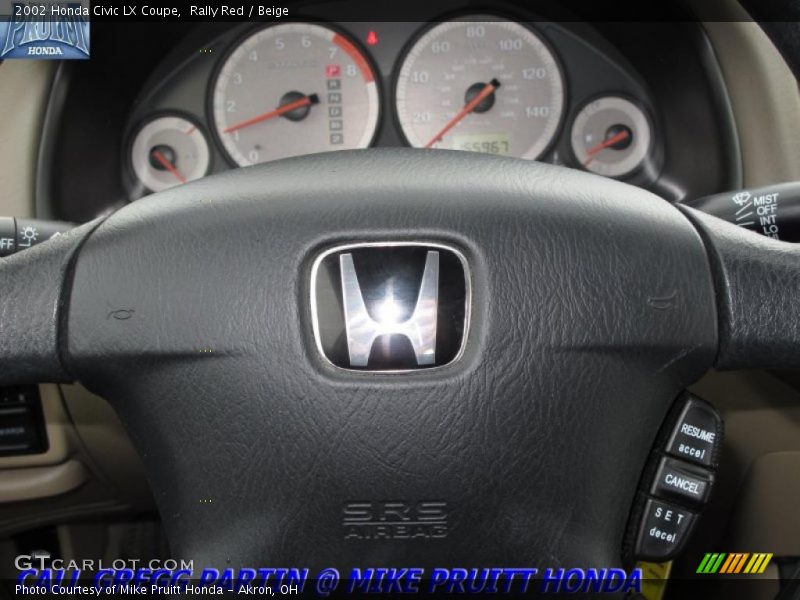 Rally Red / Beige 2002 Honda Civic LX Coupe