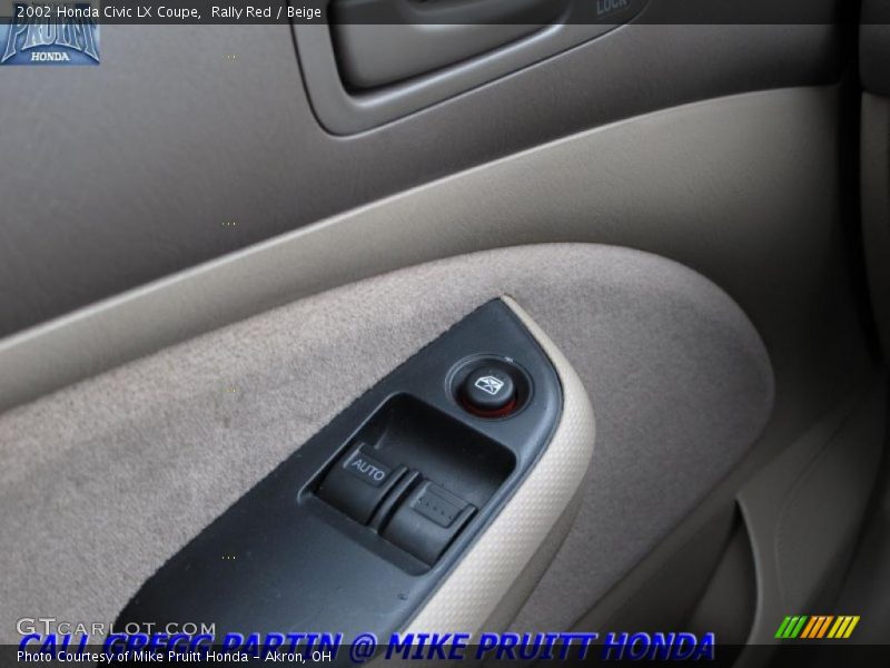 Rally Red / Beige 2002 Honda Civic LX Coupe
