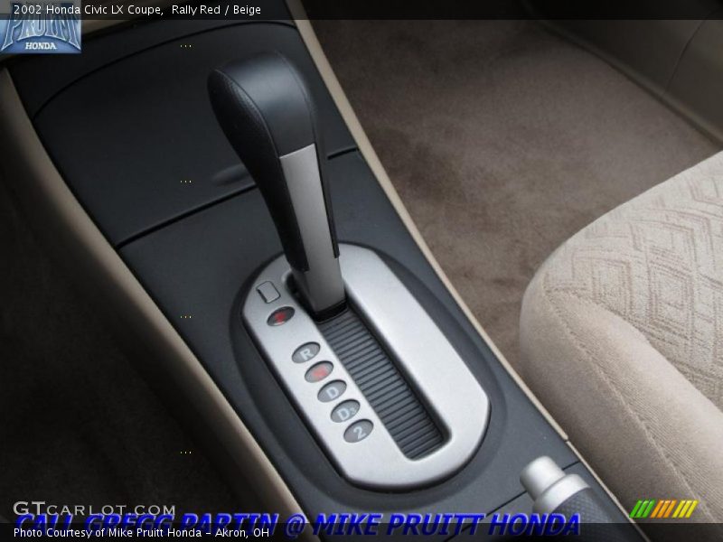 Rally Red / Beige 2002 Honda Civic LX Coupe