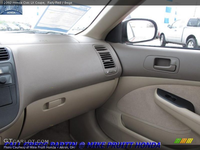 Rally Red / Beige 2002 Honda Civic LX Coupe