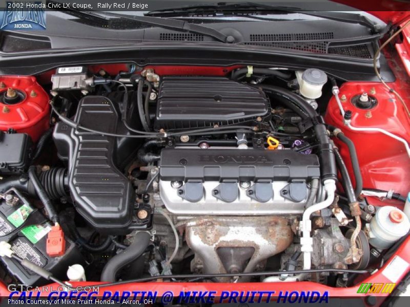 Rally Red / Beige 2002 Honda Civic LX Coupe