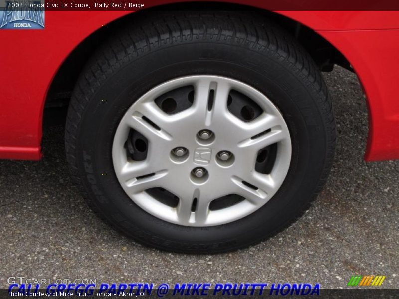 Rally Red / Beige 2002 Honda Civic LX Coupe