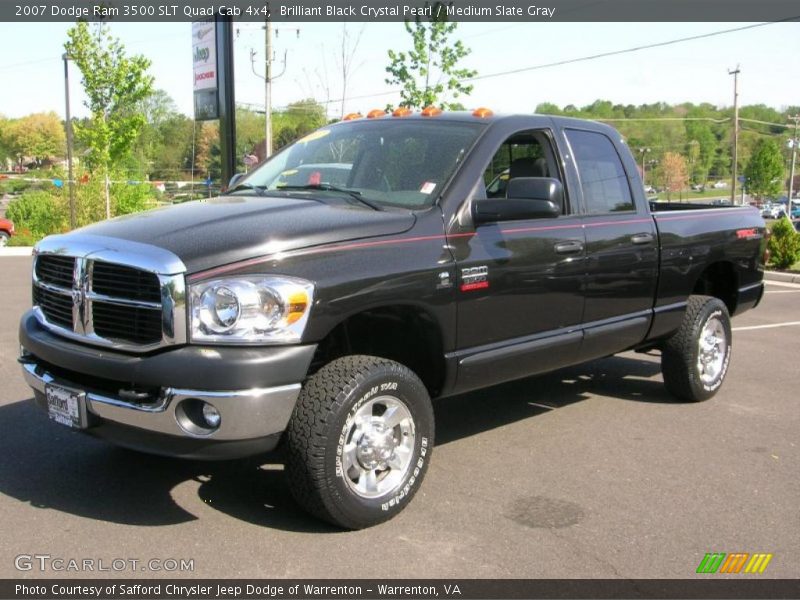 Brilliant Black Crystal Pearl / Medium Slate Gray 2007 Dodge Ram 3500 SLT Quad Cab 4x4