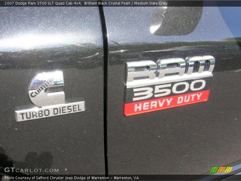 Brilliant Black Crystal Pearl / Medium Slate Gray 2007 Dodge Ram 3500 SLT Quad Cab 4x4