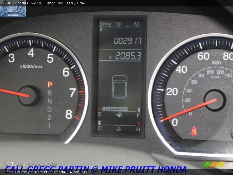 Tango Red Pearl / Gray 2008 Honda CR-V LX