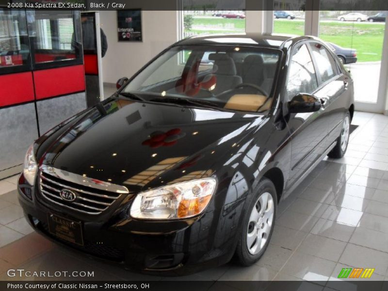 Black / Gray 2008 Kia Spectra EX Sedan