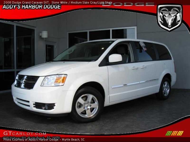 Stone White / Medium Slate Gray/Light Shale 2008 Dodge Grand Caravan SXT