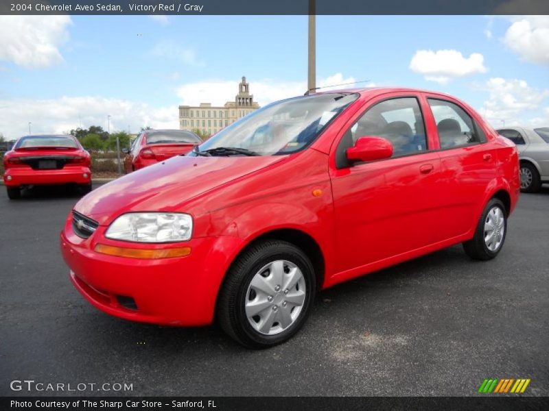 Victory Red / Gray 2004 Chevrolet Aveo Sedan