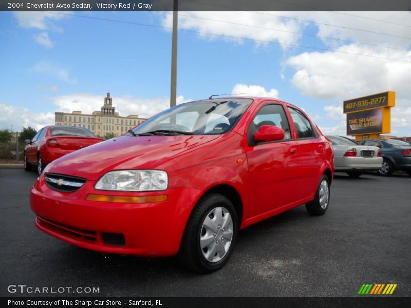 Victory Red / Gray 2004 Chevrolet Aveo Sedan
