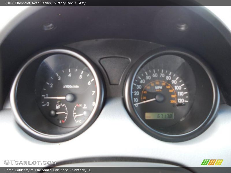 Victory Red / Gray 2004 Chevrolet Aveo Sedan