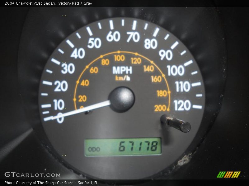 Victory Red / Gray 2004 Chevrolet Aveo Sedan
