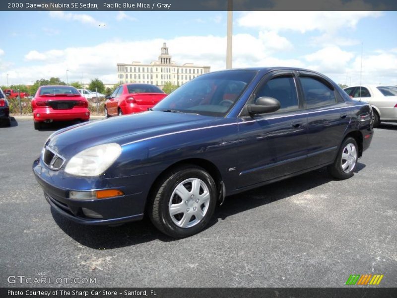 Pacific Blue Mica / Gray 2000 Daewoo Nubira SE Sedan