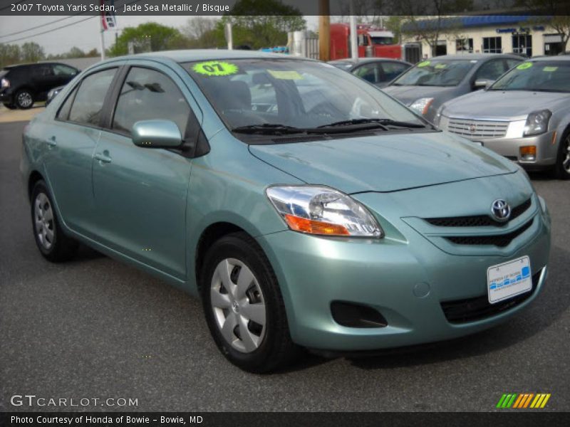 Jade Sea Metallic / Bisque 2007 Toyota Yaris Sedan
