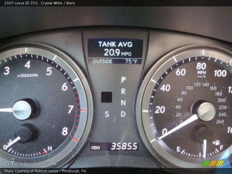 Crystal White / Black 2007 Lexus ES 350