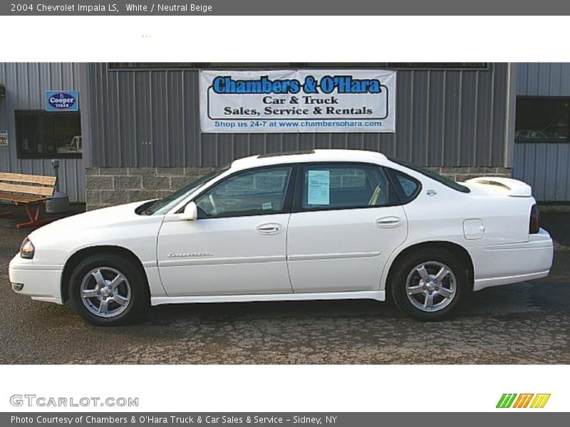White / Neutral Beige 2004 Chevrolet Impala LS