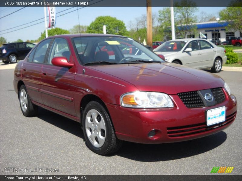 Inferno Red / Taupe 2005 Nissan Sentra 1.8 S