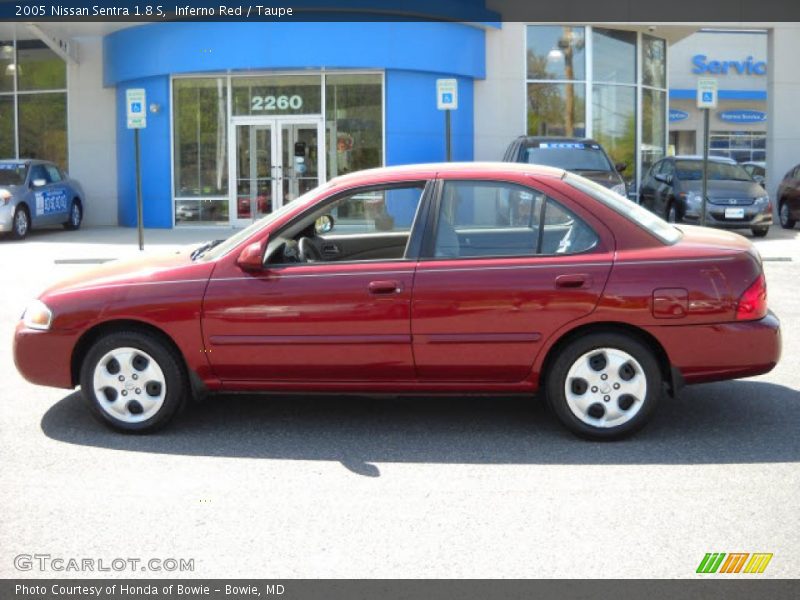 Inferno Red / Taupe 2005 Nissan Sentra 1.8 S