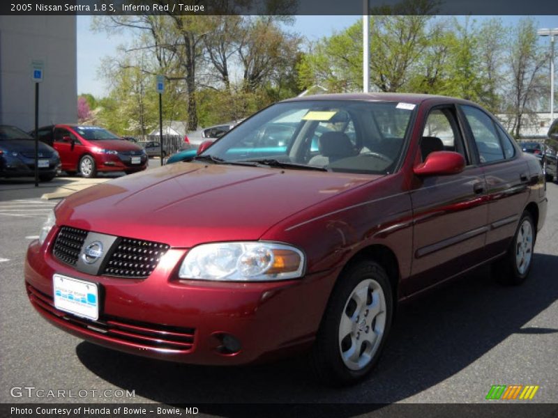 Inferno Red / Taupe 2005 Nissan Sentra 1.8 S