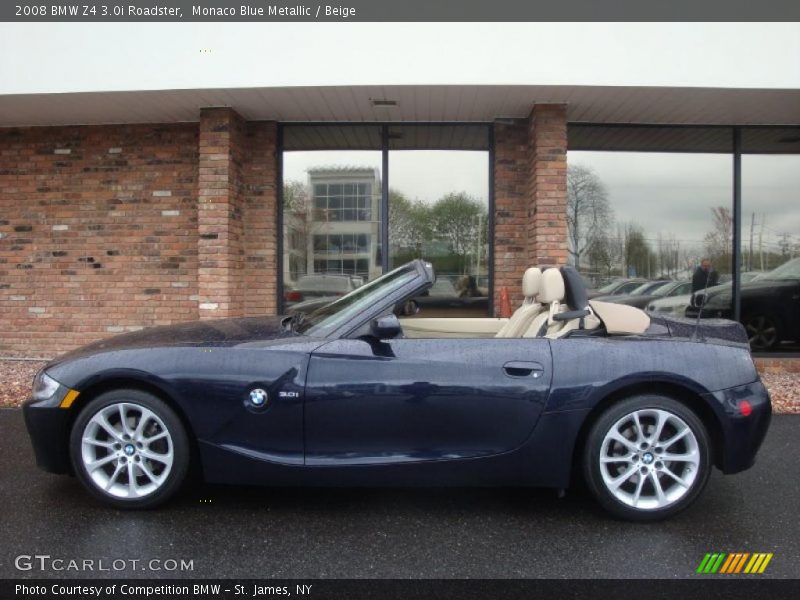 Monaco Blue Metallic / Beige 2008 BMW Z4 3.0i Roadster