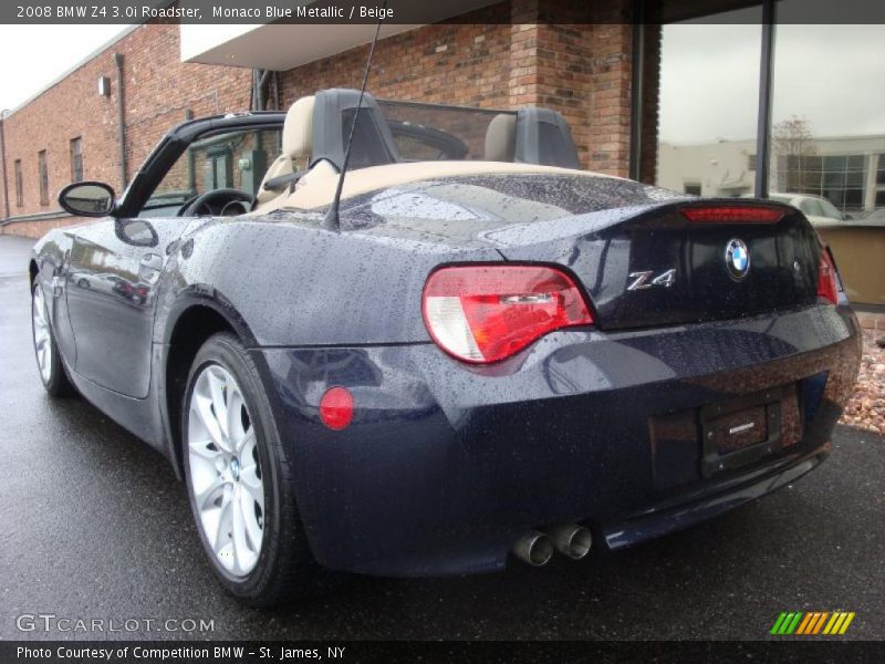 Monaco Blue Metallic / Beige 2008 BMW Z4 3.0i Roadster