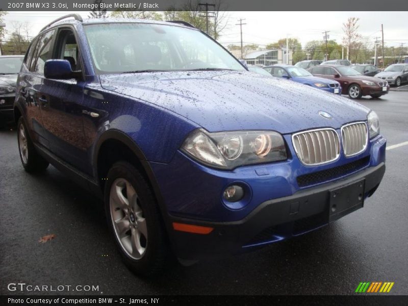 Montego Blue Metallic / Black 2007 BMW X3 3.0si