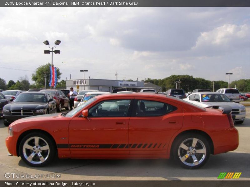 HEMI Orange Pearl / Dark Slate Gray 2008 Dodge Charger R/T Daytona
