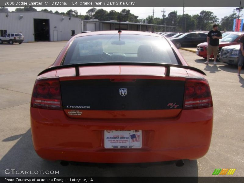 HEMI Orange Pearl / Dark Slate Gray 2008 Dodge Charger R/T Daytona