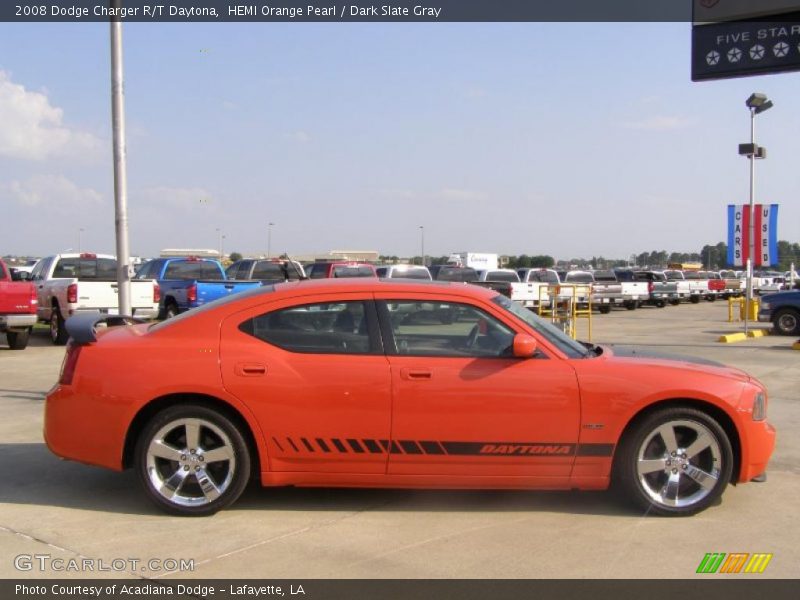 HEMI Orange Pearl / Dark Slate Gray 2008 Dodge Charger R/T Daytona