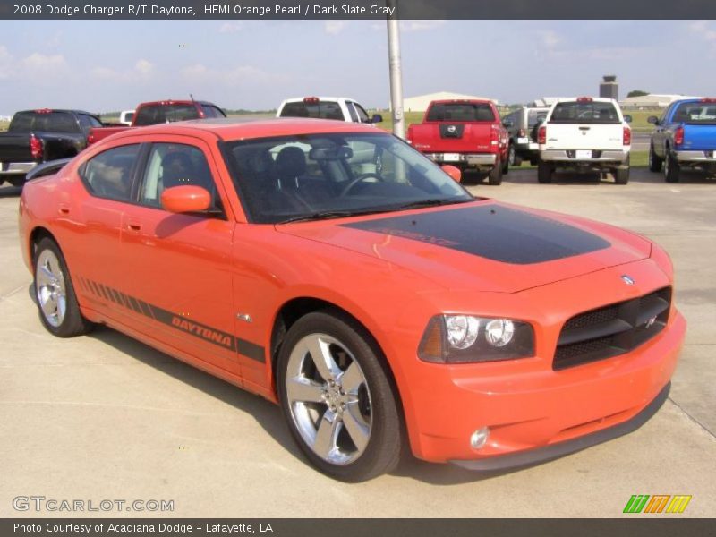 HEMI Orange Pearl / Dark Slate Gray 2008 Dodge Charger R/T Daytona