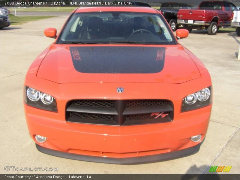 HEMI Orange Pearl / Dark Slate Gray 2008 Dodge Charger R/T Daytona